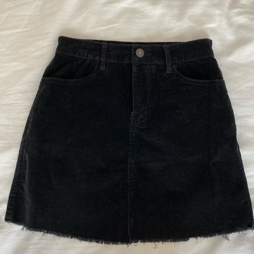 Brandy Melville Black Chorduroy Mini Skirt